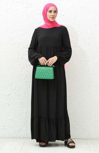 Shirred Dress 1866-01 Black 1866-01