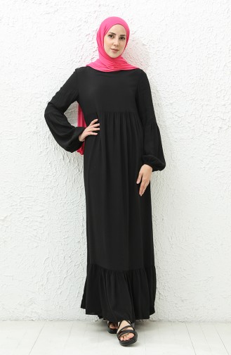 Shirred Dress 1866-01 Black 1866-01