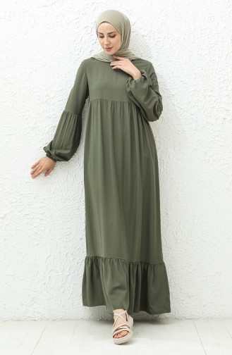 Pleated Dress 1866A-01 Khaki 1866A-01