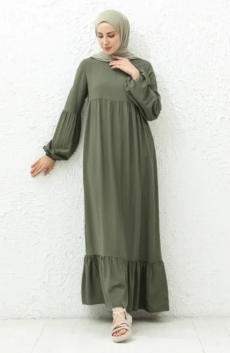 Pleated Dress 1866A-01 Khaki 1866A-01