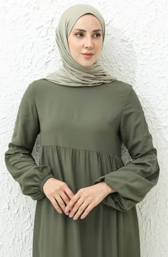 Pleated Dress 1866A-01 Khaki 1866A-01