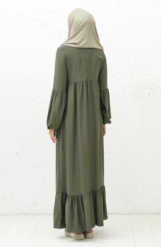 Pleated Dress 1866A-01 Khaki 1866A-01
