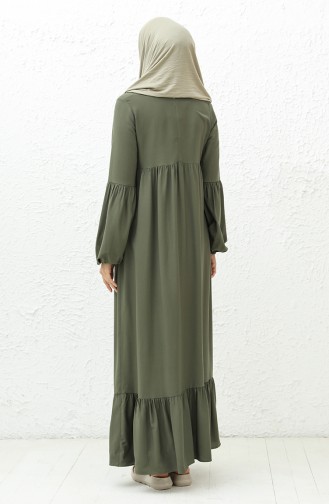 Gerafftes Kleid 1866A-01 Khaki 1866A-01