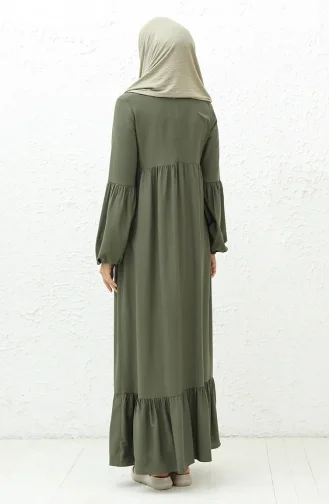 Pleated Dress 1866A-01 Khaki 1866A-01