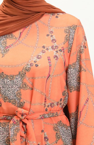 Robe à Motifs Grande Taille 0004-01 Orange  0004-01