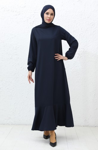 Navy Blue İslamitische Jurk 0007-02