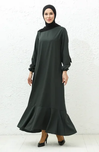 Robe Jupe A Volants 0007-03 Vert Foncé 0007-03