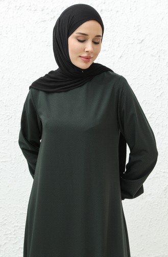 Ruffled Skirt Dress 0007-03 Dark Green 0007-03