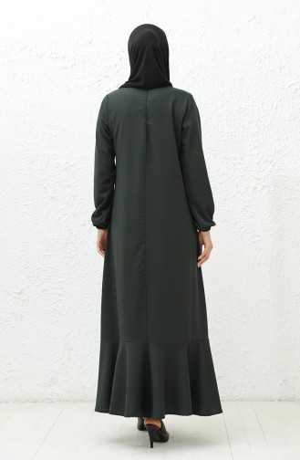 Ruffled Skirt Dress 0007-03 Dark Green 0007-03