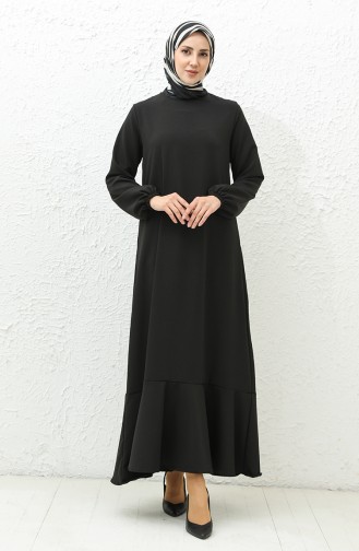 Kleid mit Volantrock 0007B-01 Schwarz 0007B-01