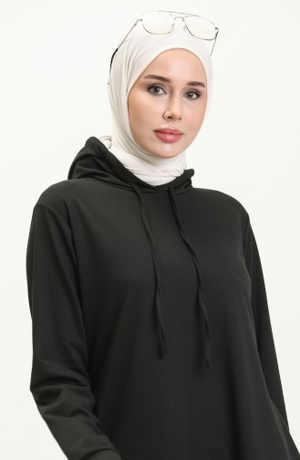 Two Thread Hooded Sports Dress 0190-09 Black 0190-09