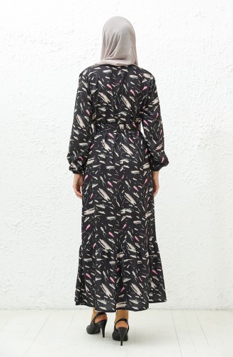 Two Yarn Printed Dress 0009-01 Black 0009-01