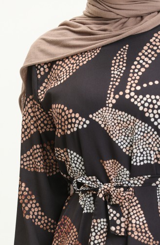 Shirred Belted Dress 0025-01 Black 0025-01