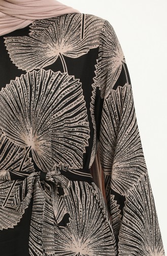 Printed Viscose Dress 0028-02 Black Mink 0028-02