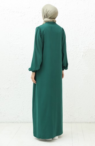 فستان بأزرار بتصميم ربطة 24Y8860-02 أخضر زمردي 24Y8860-02