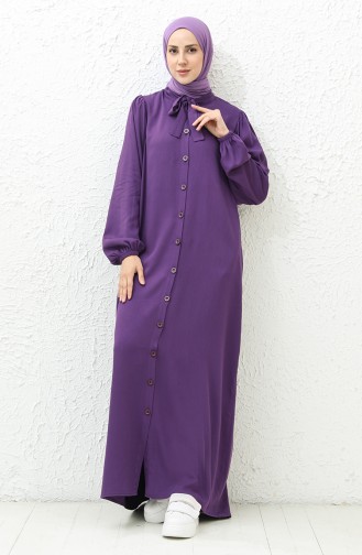 Tie Collar Buttoned Dress 24Y8860-05 Purple 24Y8860-05