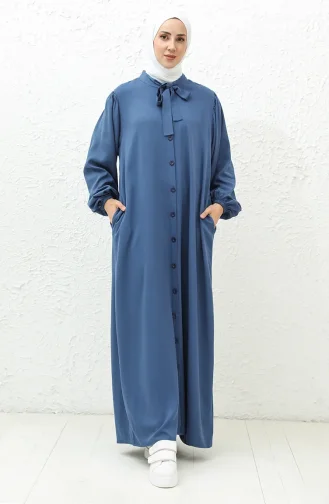 Tie Collar Buttoned Dress 24Y8860-06 Indigo 24Y8860-06
