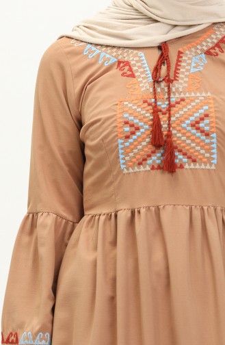 Embroidered Dress 24Y8968-03 milk Coffee   24Y8968-03