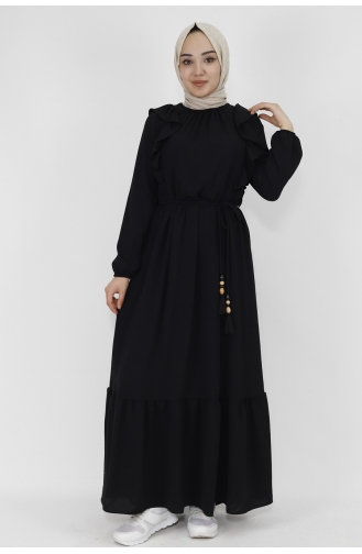 Black Hijab Dress 26830-01