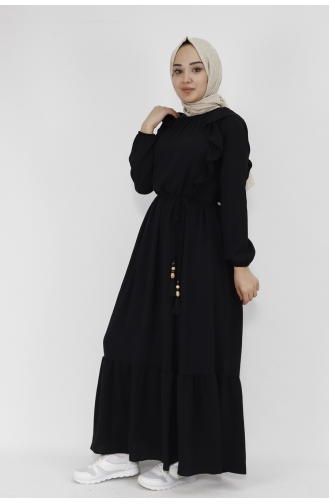 Black Hijab Dress 26830-01