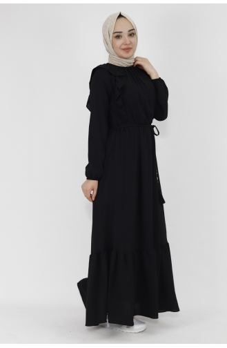 Black Hijab Dress 26830-01