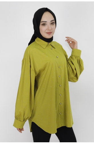 Oil Green Overhemdblouse 8865-01