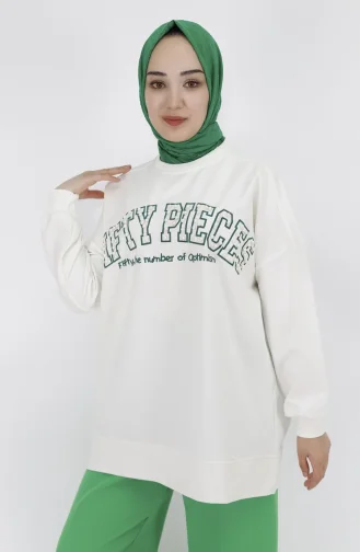 Ecru Sweatshirt 23008-03