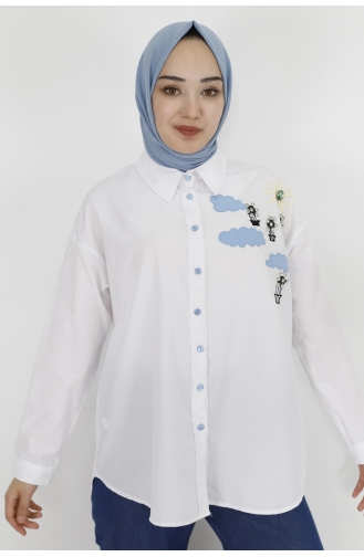 White Overhemdblouse 23186-03