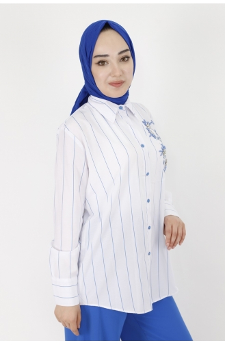 Blue Overhemdblouse 2504-01