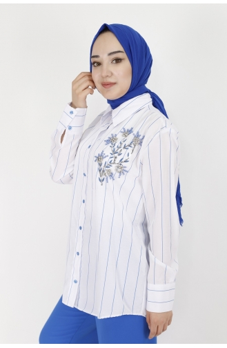 Blue Overhemdblouse 2504-01