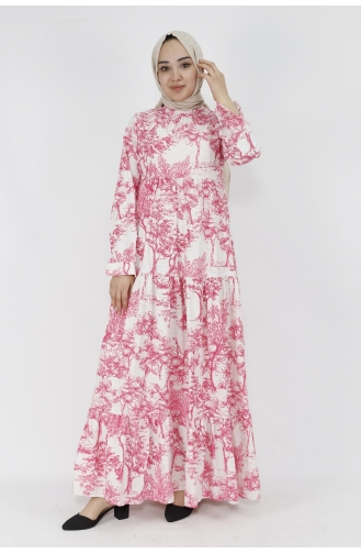 Fuchsia Hijab Dress 71096-02