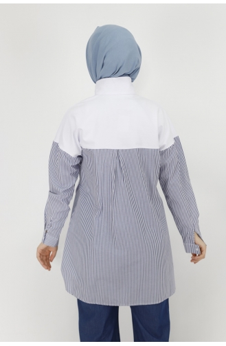 Fermuar Detayli Gömlek Detayli 2 İplik Kumaş Sweatshirt 71085-03 Beyaz