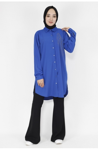 Saxon blue Overhemdblouse 10377-02