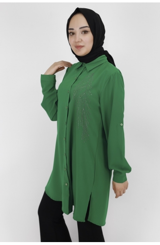 Green Overhemdblouse 10377-03