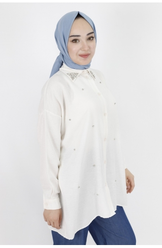 Ecru Overhemdblouse 2020-01