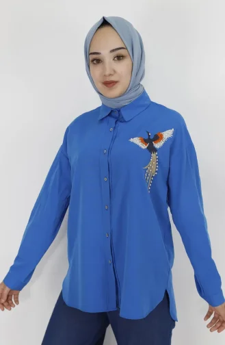 Saks-Blau Hemd 23073-01