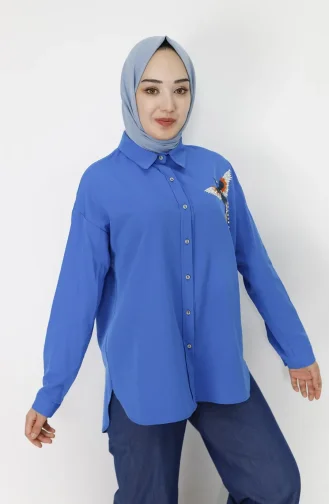 Saks-Blau Hemd 23073-01