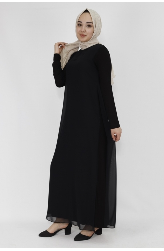 Black Hijab Dress 12447-01
