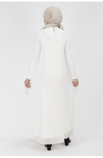 White Hijab Dress 12447-02
