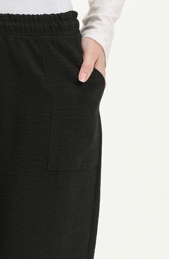 Pocketed Linen Trousers 5108-01 Black 5108-01
