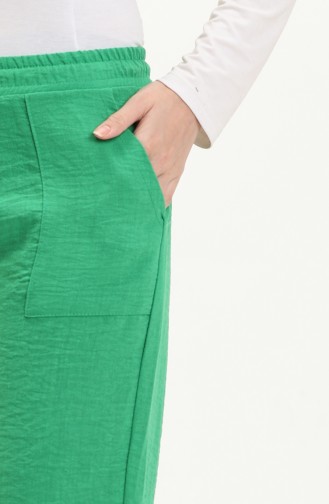 Cepli Keten Pantolon 5108-02 Yeşil