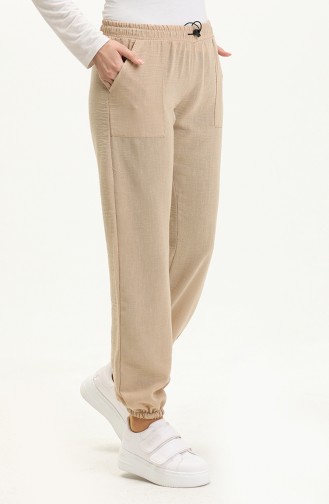 Pocketed Linen Trousers 5108-03 Stone 5108-03