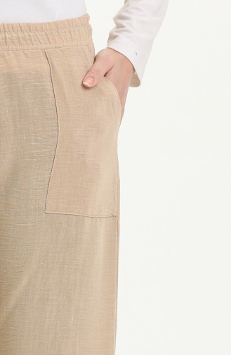 Pocketed Linen Trousers 5108-03 Stone 5108-03
