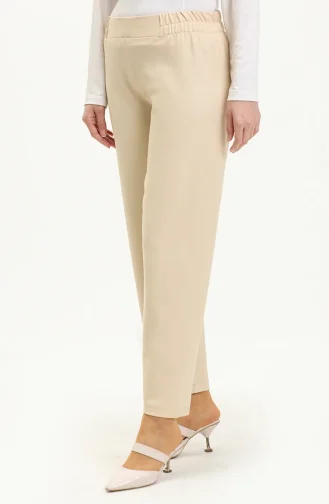 Beli Lastikli Pantolon 1983L-03 Krem 1983L-03