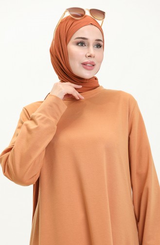 İki İp Tunik Pantolon İkili Takım 0044-01 Camel