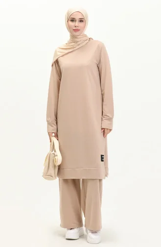 Zweireihige Tunika-Hose Doppelset 0044-03 Stein 0044-03