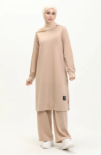 Zweireihige Tunika-Hose Doppelset 0044-03 Stein 0044-03