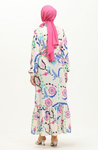 Gemustertes Kleid mit gerafftem Saum 4425-01 Saks 4425-01