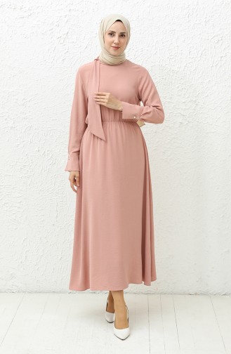 Aerobin Stoff geraffte Kleid 40200-05 Rose  40200-05