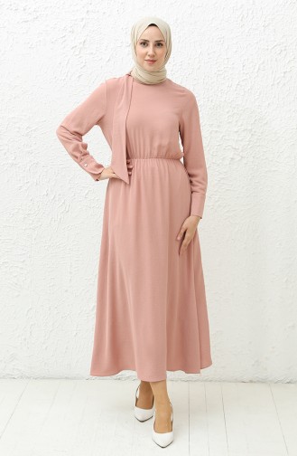 Aerobin Stoff geraffte Kleid 40200-05 Rose  40200-05